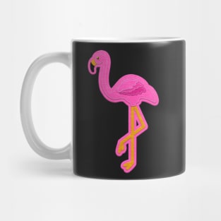 Pink Flamingo Felt Look with Stitching | Cherie's Art(c)2020 Mug